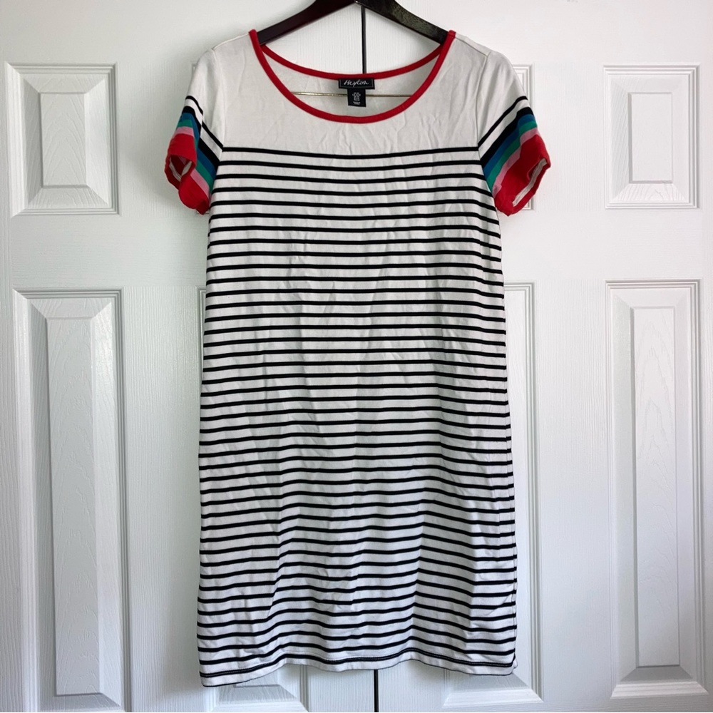 Heyton Women’s Terrycloth Striped Short Sleeve Coverup Pool Beach Dress Medium